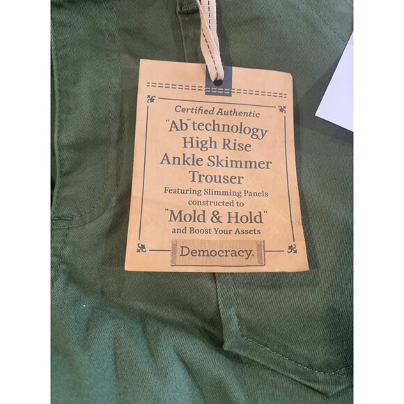 Democracy Womens Ab Technology High Rise Ankle Skimmer Trouser Size 6 Army Green - Picture 7 of 7
